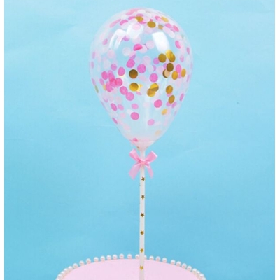 Topper de Ballons à Confettis - Rose