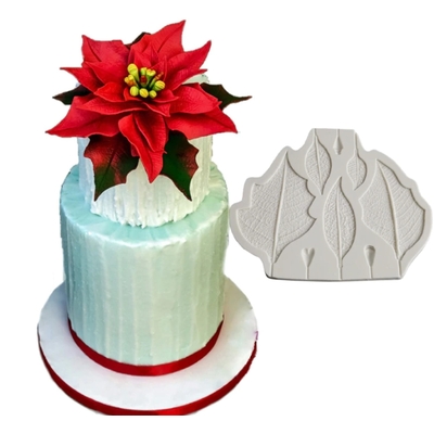 Moule en silicone et Empreinte - Feuilles de Poinsettia