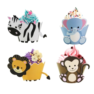 Contours à cupcake – Animaux Jungle et Safari – Lot de 6
