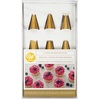 Wilton Kit décoration douilles or, adaptateur et poches