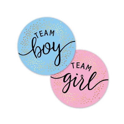 Stickers Team Girl / Boy Cercle x 12