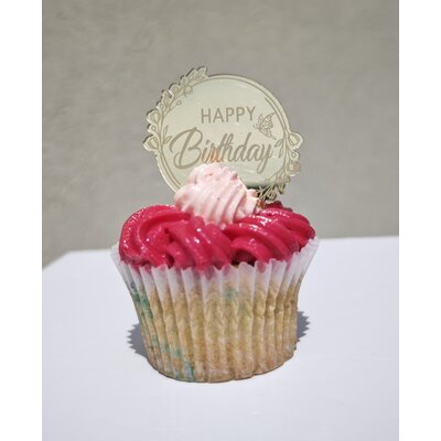 Topper en Acrylique - Happy Birthday - Or - Lot de 5