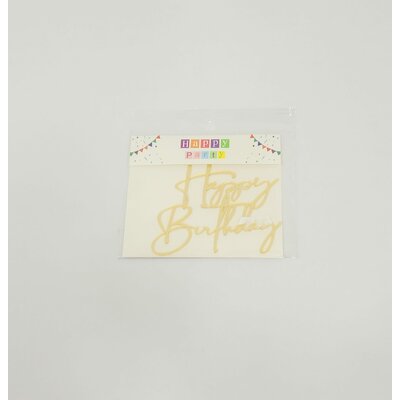 Face Topper en acrylique - Happy birthday Manuscrit