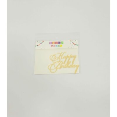 Face Topper en acrylique - Happy birthday Curly