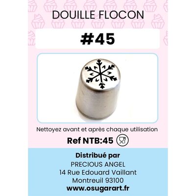 Douille pâtissière T - flocon 45