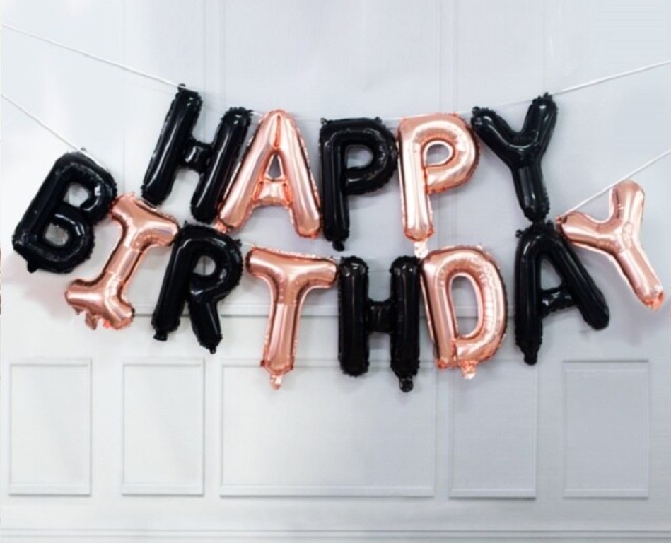 Guirlande de Ballons - Happy Birthday - Or - O'SugarArt