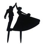 Topper en acrylique - Couple Dansant - Noir