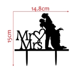 Topper en acrylique - Mr (Coeur) Mrs avec Couple - Noir