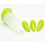 Stylo en silicone - Bouteille pressable - 3 embouts