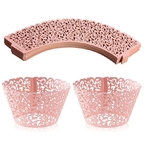 Contours à cupcake – Dentelle Rose – Lot de 12