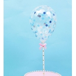 Topper ballon confettis Bleu