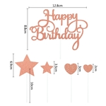 Topper - Kit Happy Birthday - Or Rosé pailleté