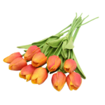 Fleur artificiel Tulip Rouge Jaune - Lot de 2