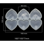 Moule en silicone pour sucettes - 3 Coeurs de 5 cm