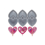 Moule en silicone pour sucettes - 3 Coeurs de 5 cm