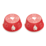 Caissettes à Cupcake Lot de 60 Rouge Cœur - Emballage Simple