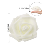 Fleur artificiel Rose têtes Blanc 7 cm - Lot de 5