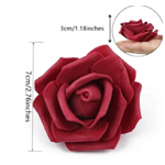 Fleur artificiel Rose têtes Rouge 7 cm - Lot de 5