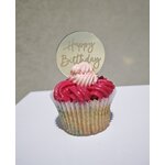 Topper en Acrylique à - Happy Birthday - Or - Lot de 5
