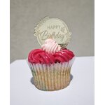 Topper en Acrylique - Happy Birthday - Or - Lot de 5