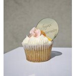 Topper en Acrylique Cercle - Joyeux Anniversaire - Or - Lot de 5 (2)