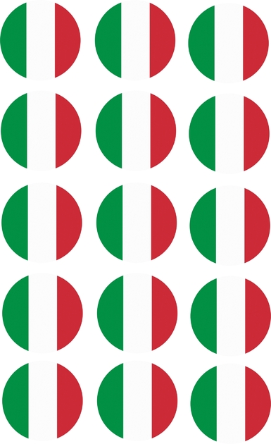 Disque en sucre cupcakes drapeau Italien x 15