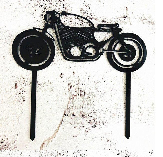 Topper en acrylique - Moto (Locomotive) Noir