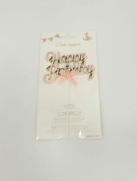 Topper - Happy Birthday - Or rosé