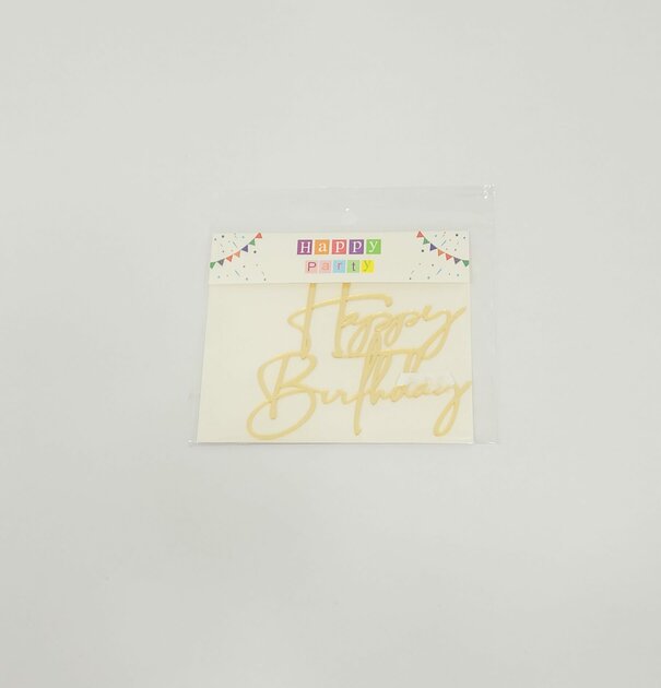 Face Topper en acrylique - Happy birthday Manuscrit