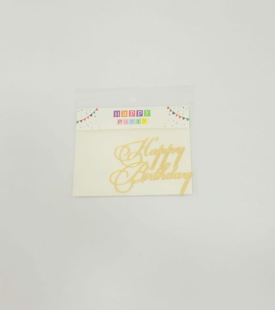 Face Topper en acrylique - Happy birthday Curly