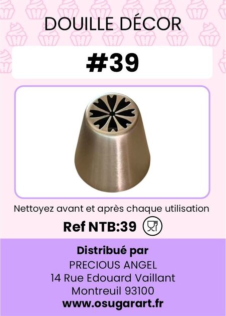 Douille pâtissière T - fleur 39