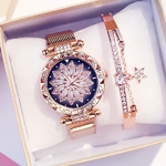 Femmes-aimant-boucle-chanceux-fleur-montre-de-luxe-dames-strass-Quartz-montre-Bracelet-ensemble-Relogio-Feminino