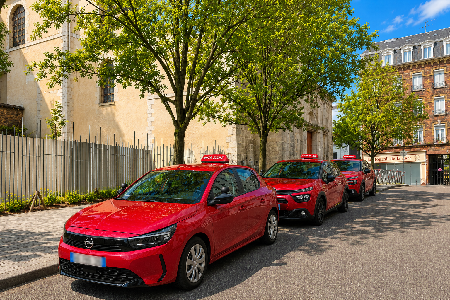 3 voitures auto ecole de la gare
