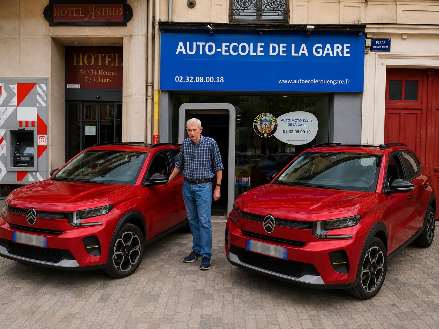 L’Auto-École de la Gare, son gérant et ses voitures à Rouen