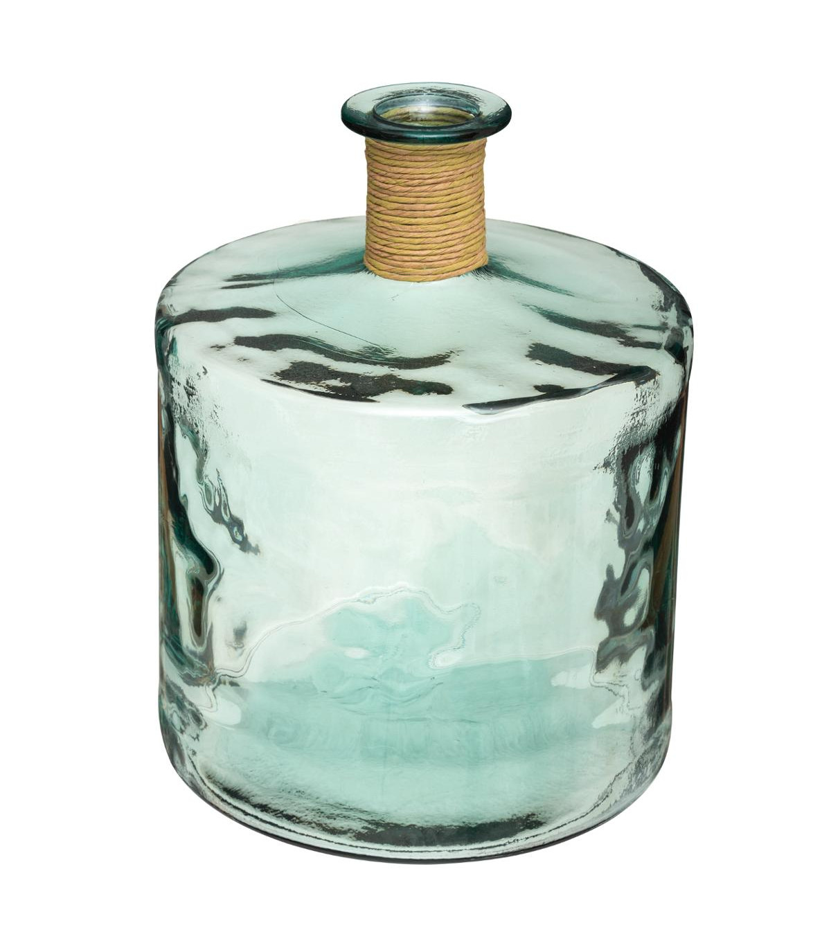 Vase petite bouteille en verre teinté bleu - RETIF