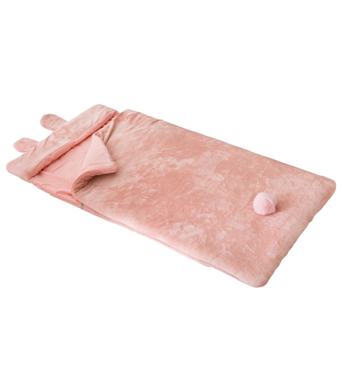 sac-de-couchage-doux-lapin-rose-avec-pompon-70-x-155-cm