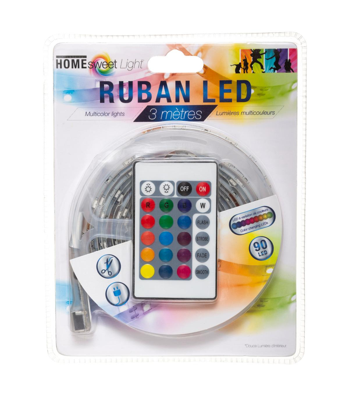 Ruban LED 3M Multicolore + télécommande - Luminaire/Lampe fantaisie - FY  HOME