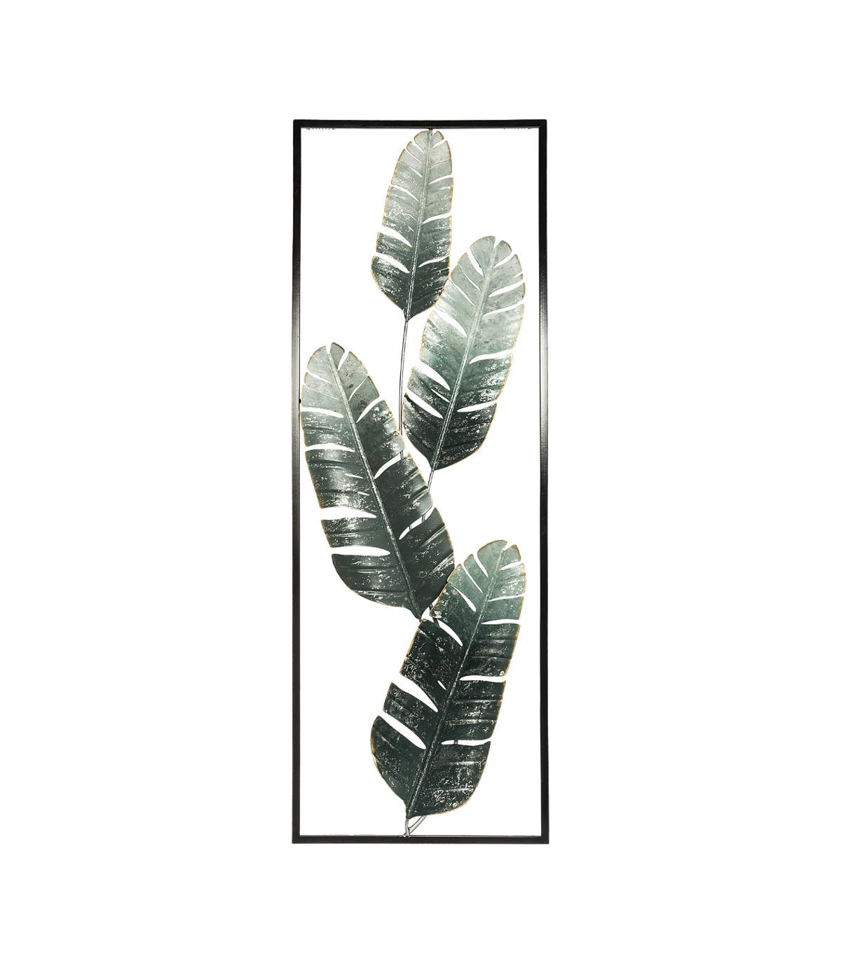 decoration-murale-feuilles-de-bananier-en-metal-vert-31-x-89-cm