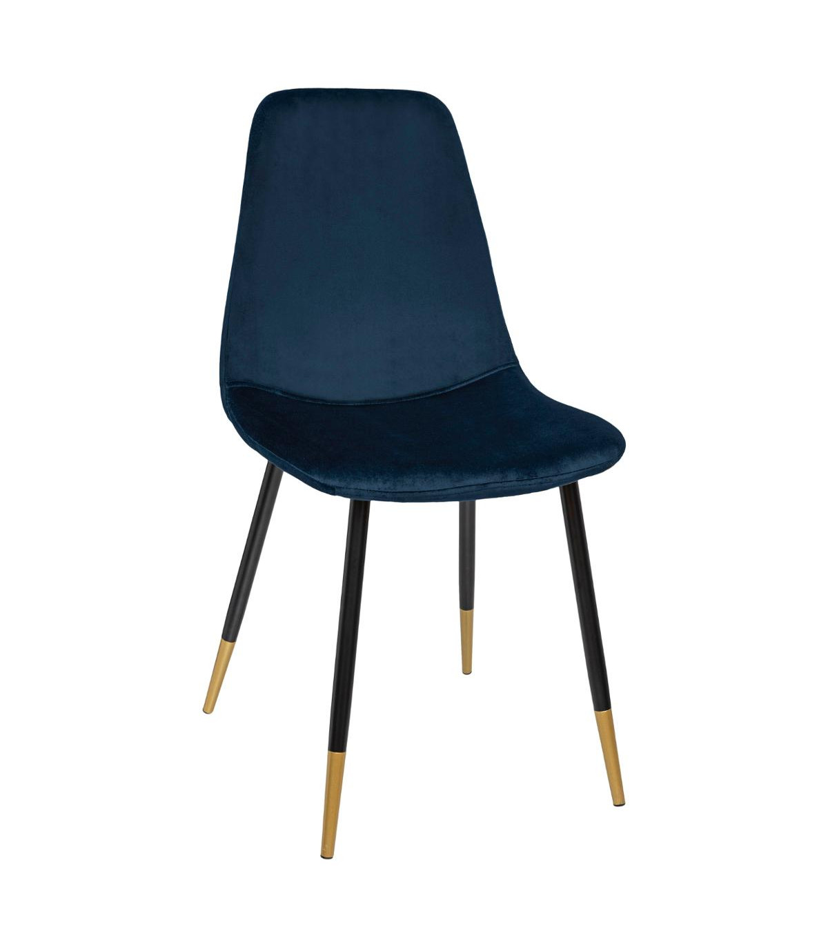 CHAISE EN VELOURS PIEDS GOLD TYKA BLEU