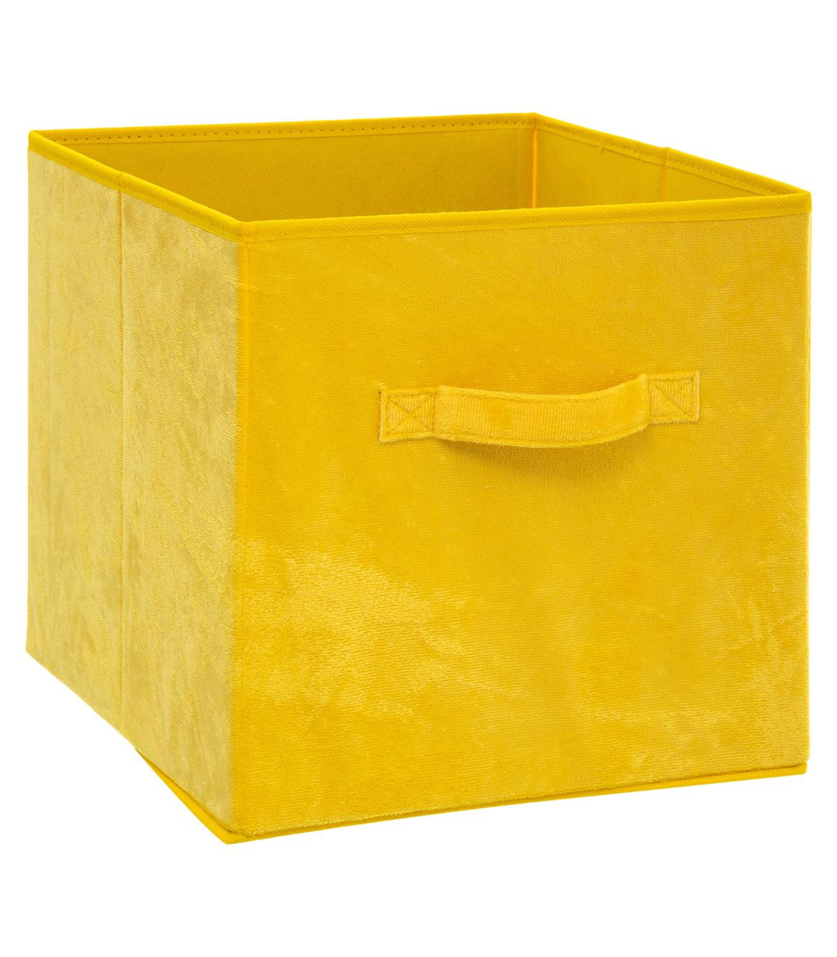 BOÎTE DE RANGEMENT 31X31 VELOURS JAUNE