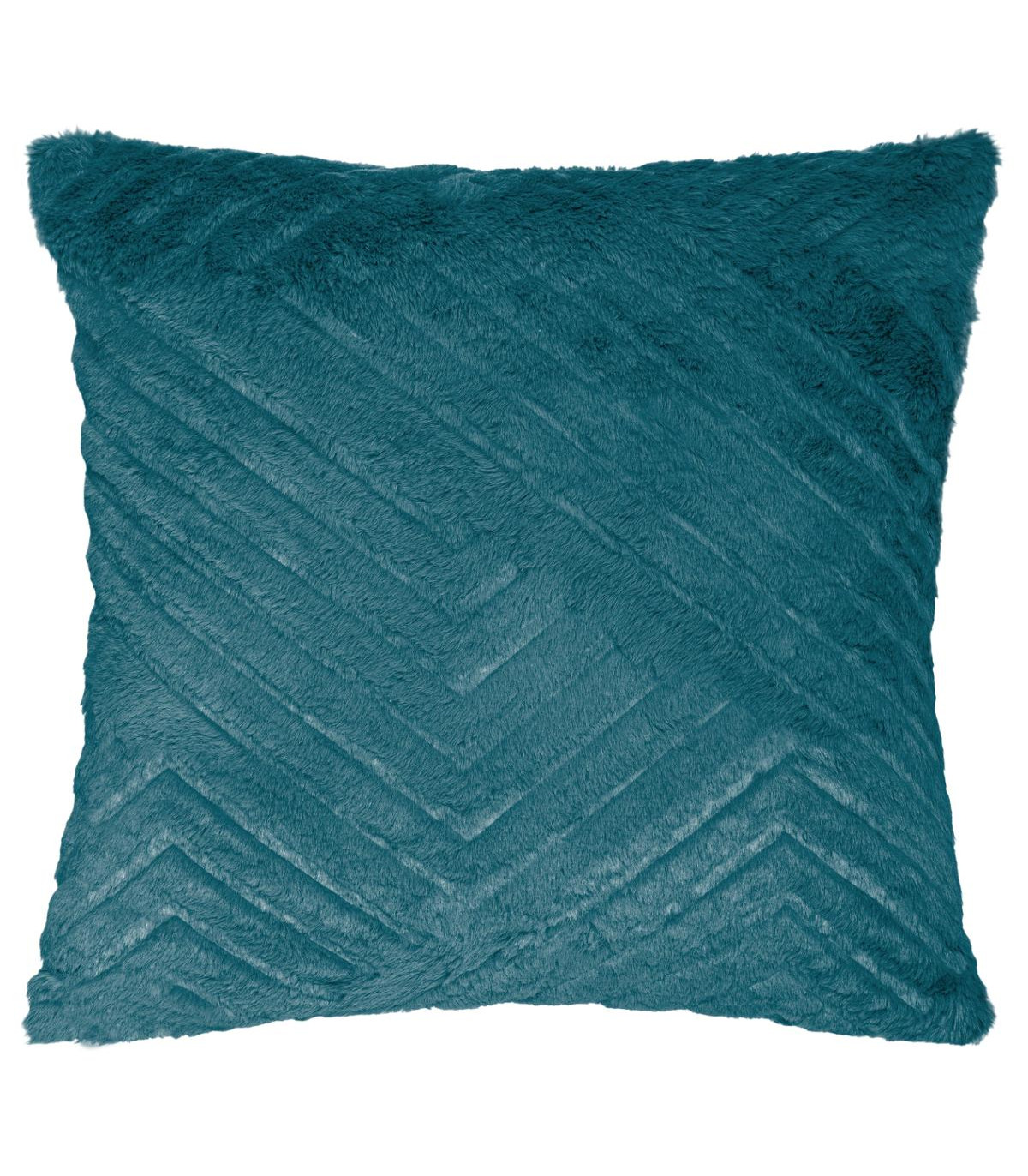 coussin-dehoussable-bleu-canard-en-fourrure-motif-en-relief-45-x-45-cm