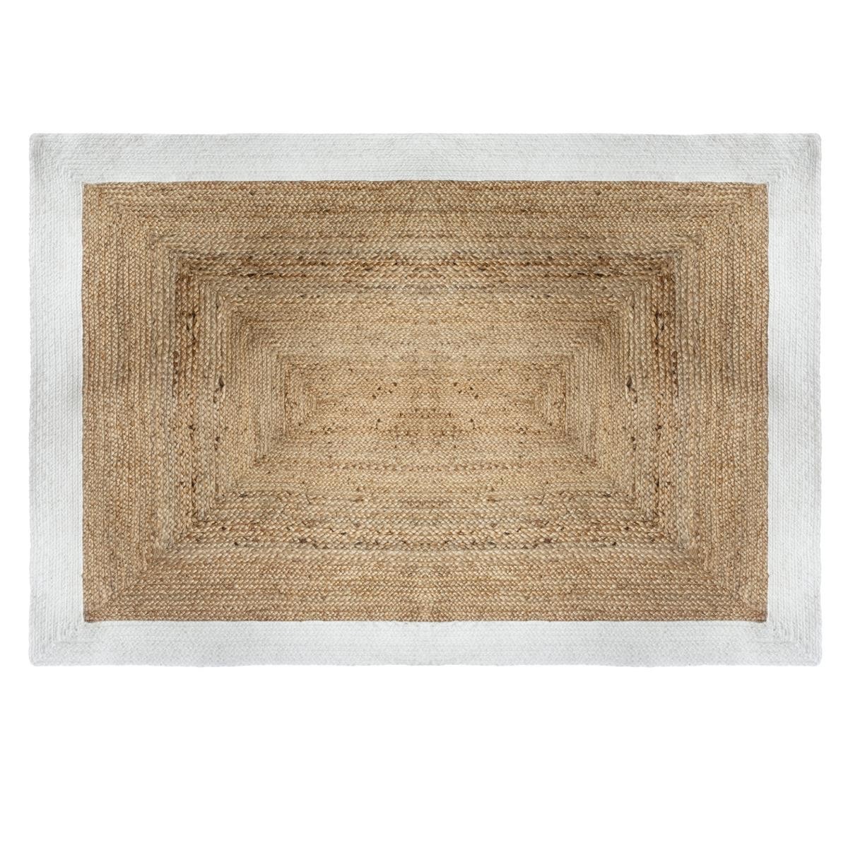 Tapis en jute BORD BLANC 120X170