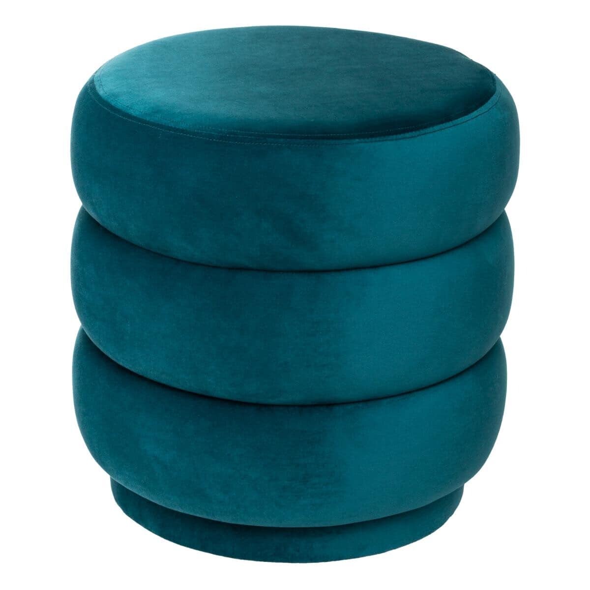 POUF EN VELOURS SINAN BLEU CANARD