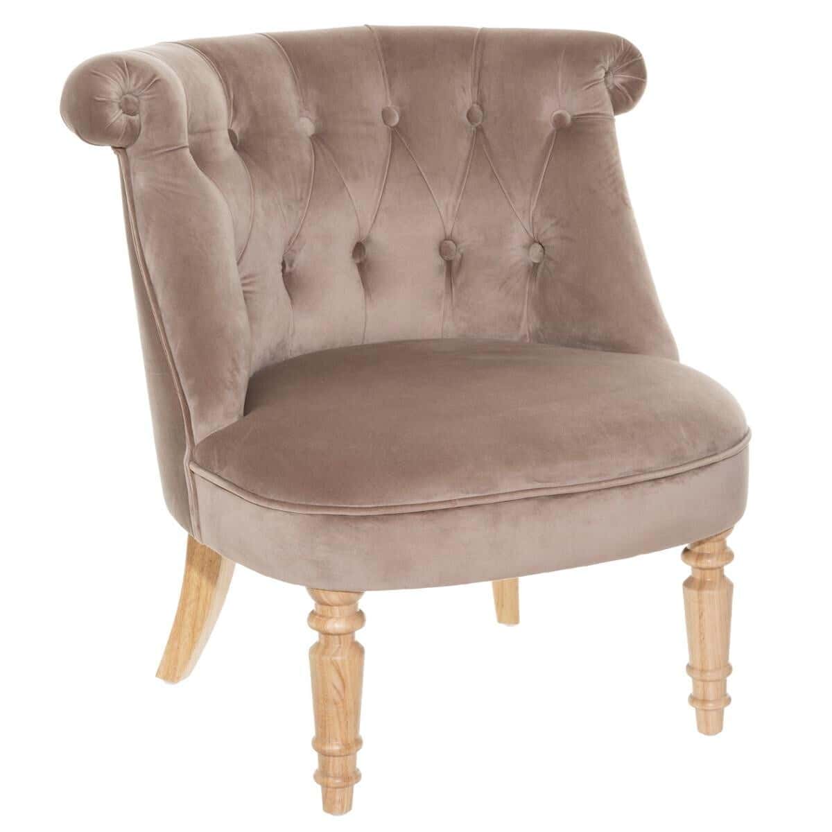 FAUTEUIL CRAPAUD EN VELOURS SIXTINE TAUPE