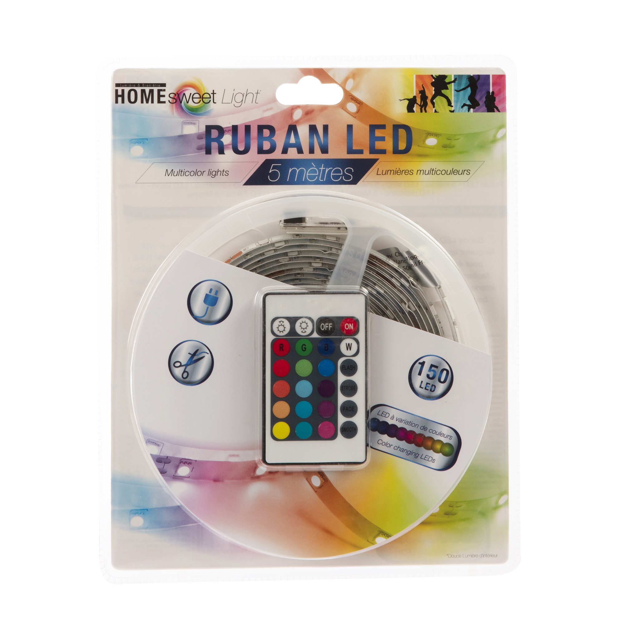 Ruban LED 5M Multicolore + télécommande - Luminaire/Lampe
