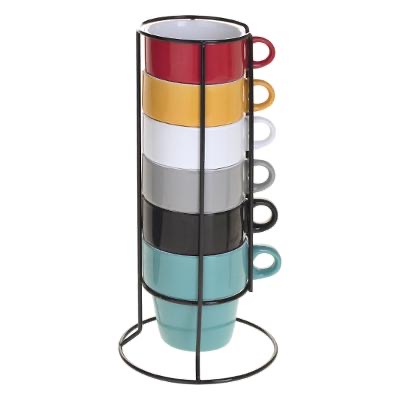 RACK 6 MUGS COLORAMA 26CL