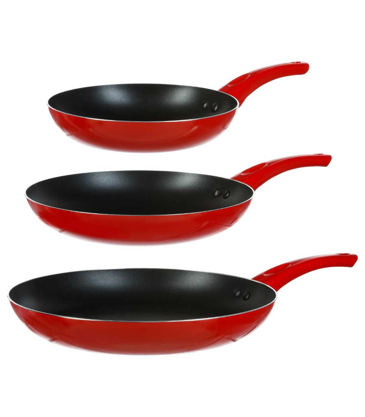 LOT DE 3 POELES EN ALU NON STICK COLORS