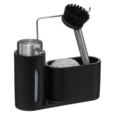 DISTRIBUTEUR SAVON + ÉPONGE + BROSSE NOIR