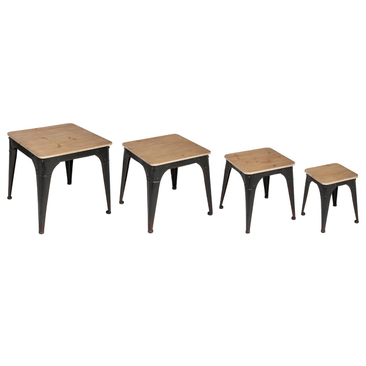 LOT DE 4 TABLES D\'APPOINT TOROF NOIR