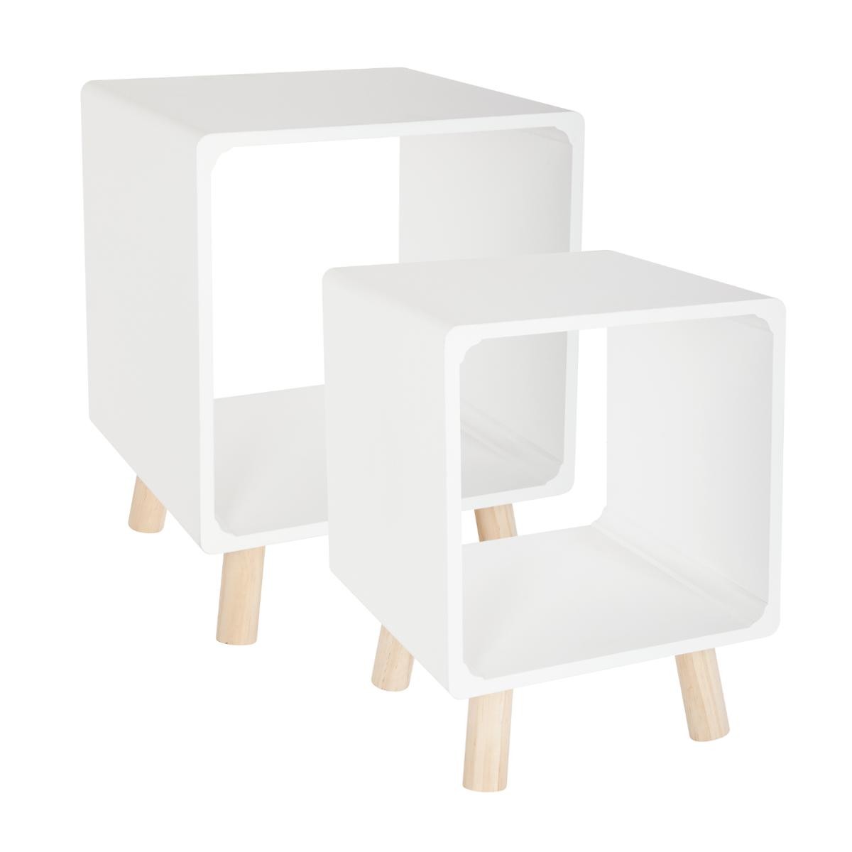 LOT DE 2 CHEVET BREAK BLANC